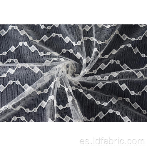 Tela de encaje de nylon con patrón de onda de poliéster
